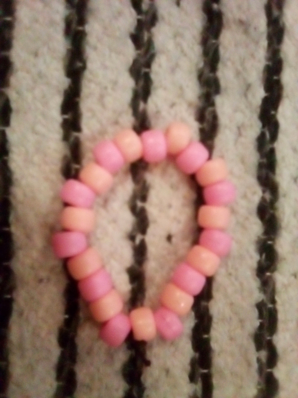 Pink and Peach Beaded Stretch Bracelet